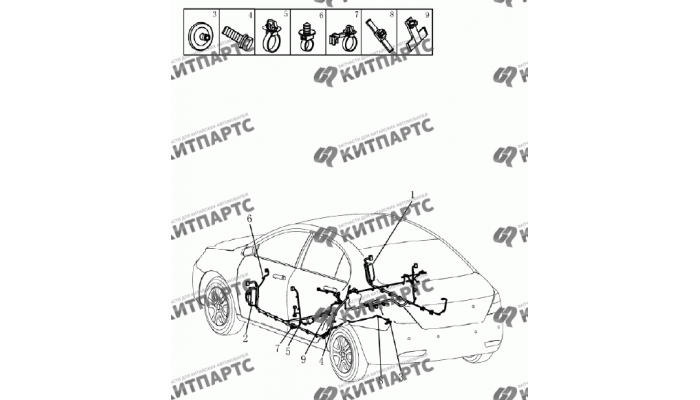 Жгут проводов нижний (седан) Geely Emgrand (EC7)